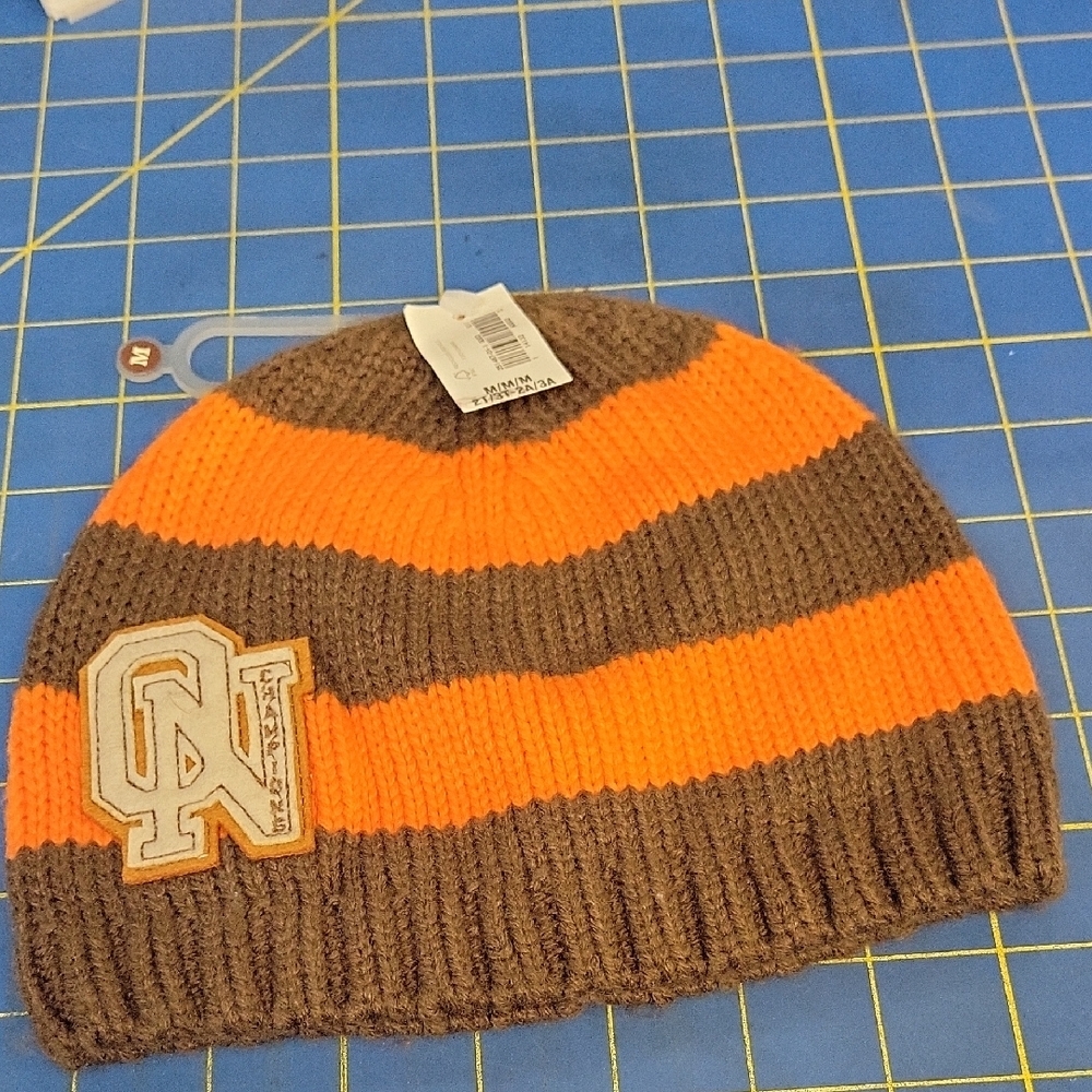 Old Navy Orange & Brown Beanie 2T-3T New w Tags
